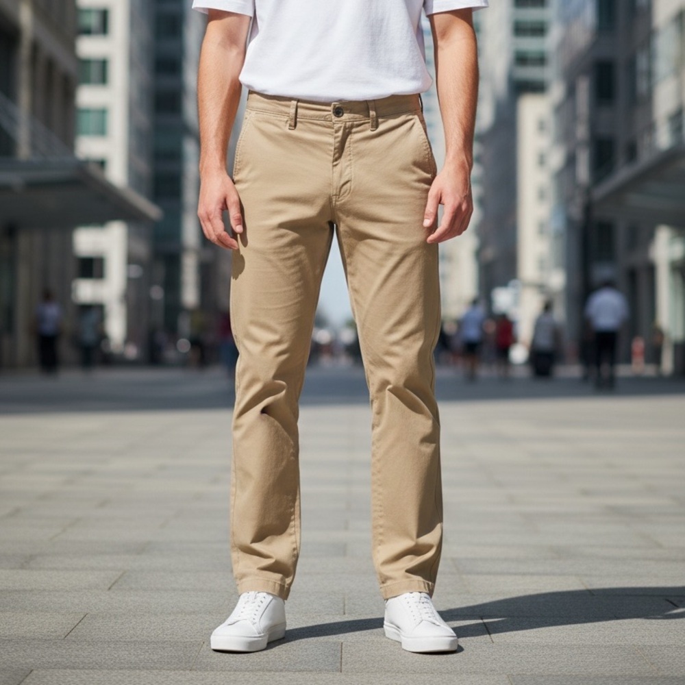 J Lindenberg Pants 30 34 Slim Fit 100% Cotton Twill Beige Zip Fly 5 Pocket